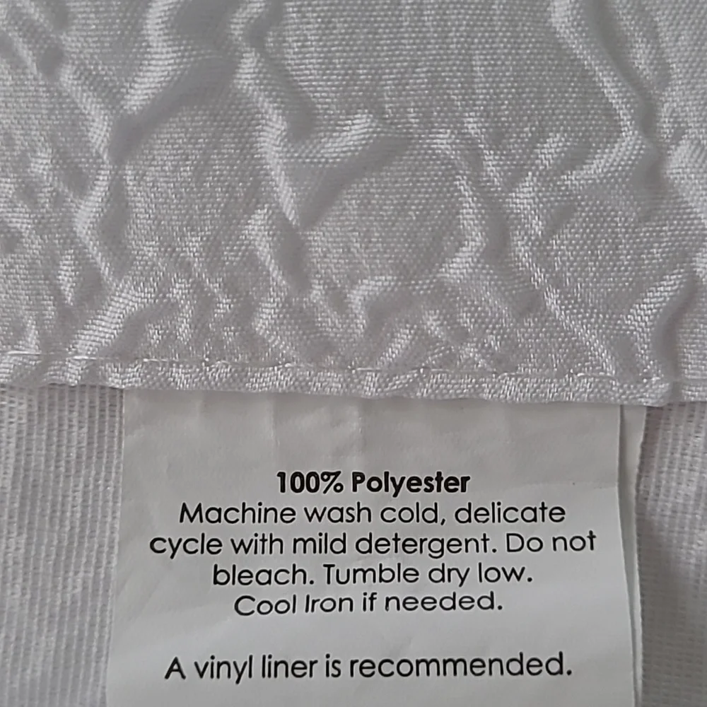White Fabric Shower Curtain NWOT